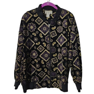 August Max Woman Vintage Paisley Velvet Jacket